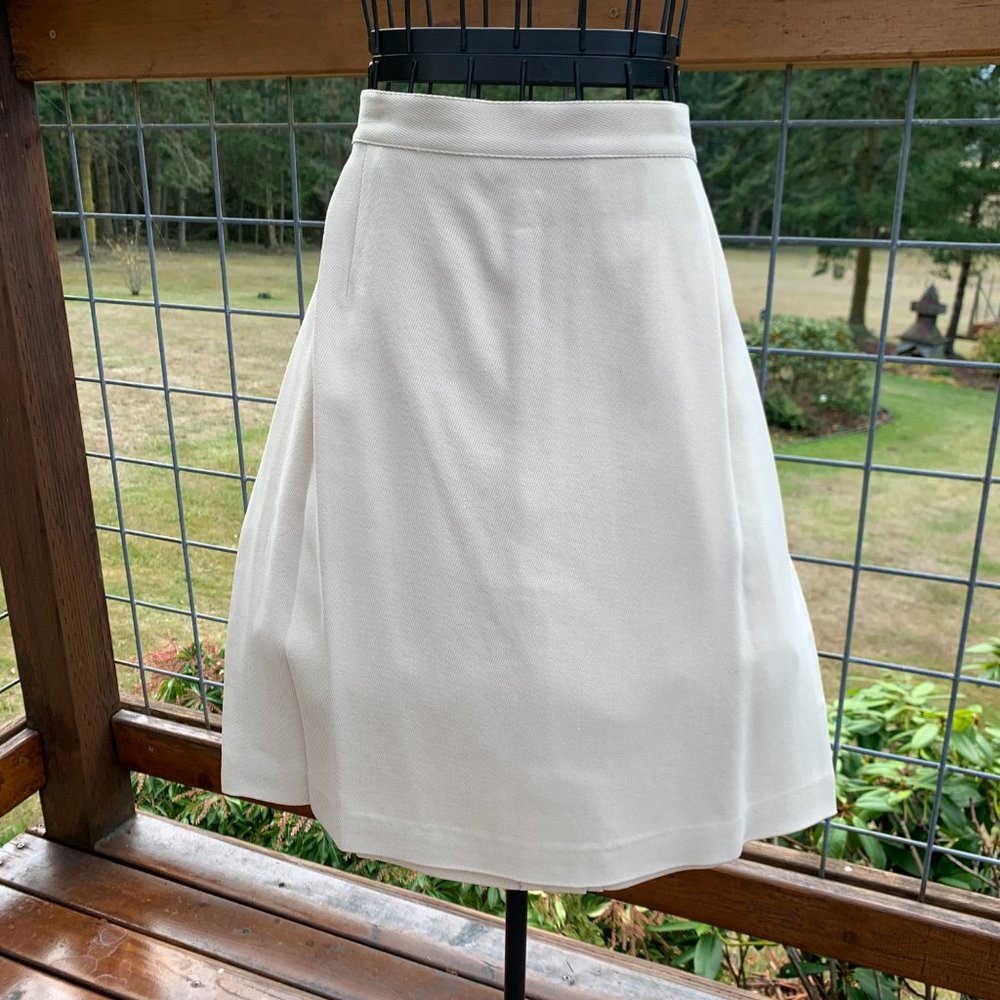 Vintage City Spirits Cream Silk/Wool Blend Skirt